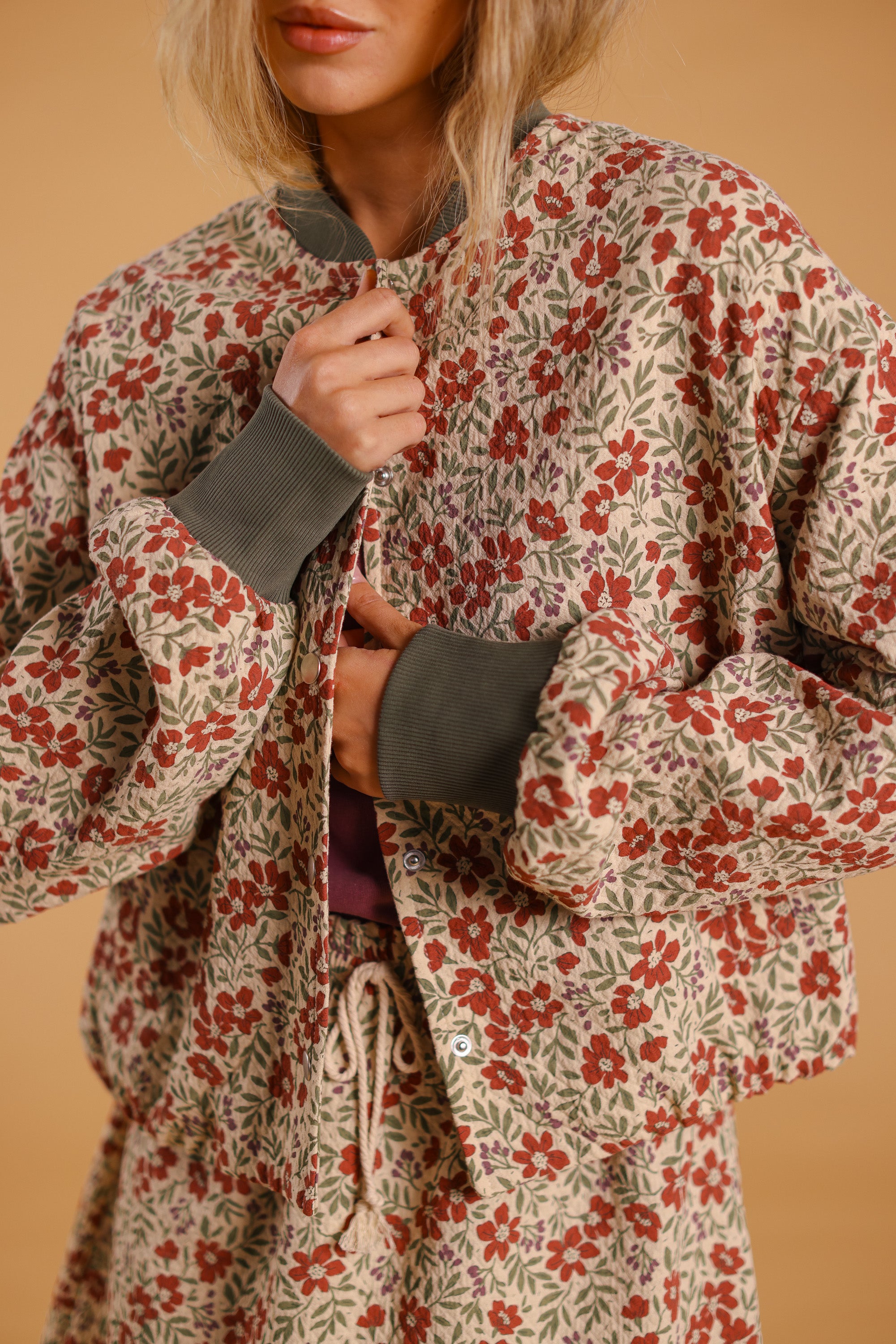 Bomber Jacket Lotta Cream Flowers