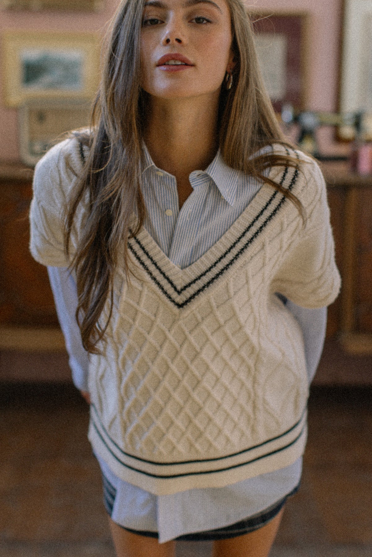 Knit Vest Mardi Cream