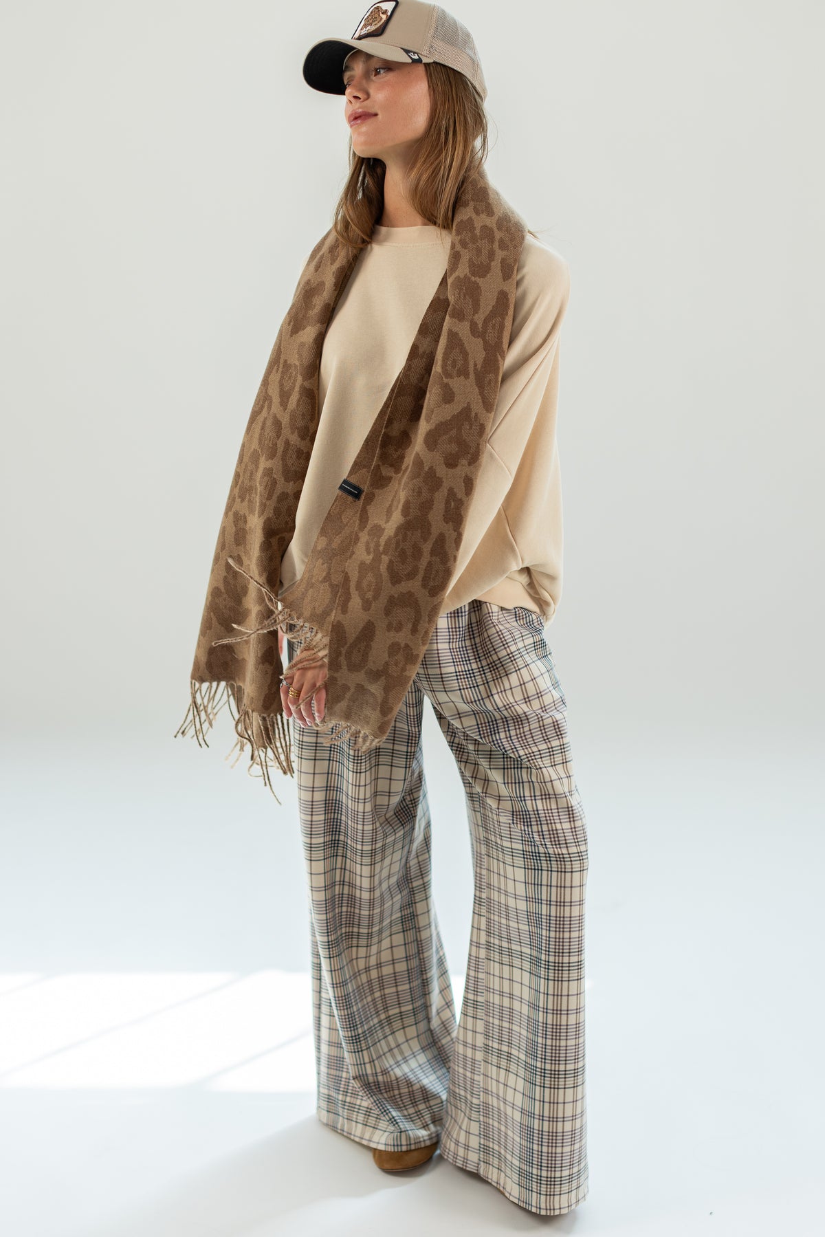Trousers Jana Cream Plaid
