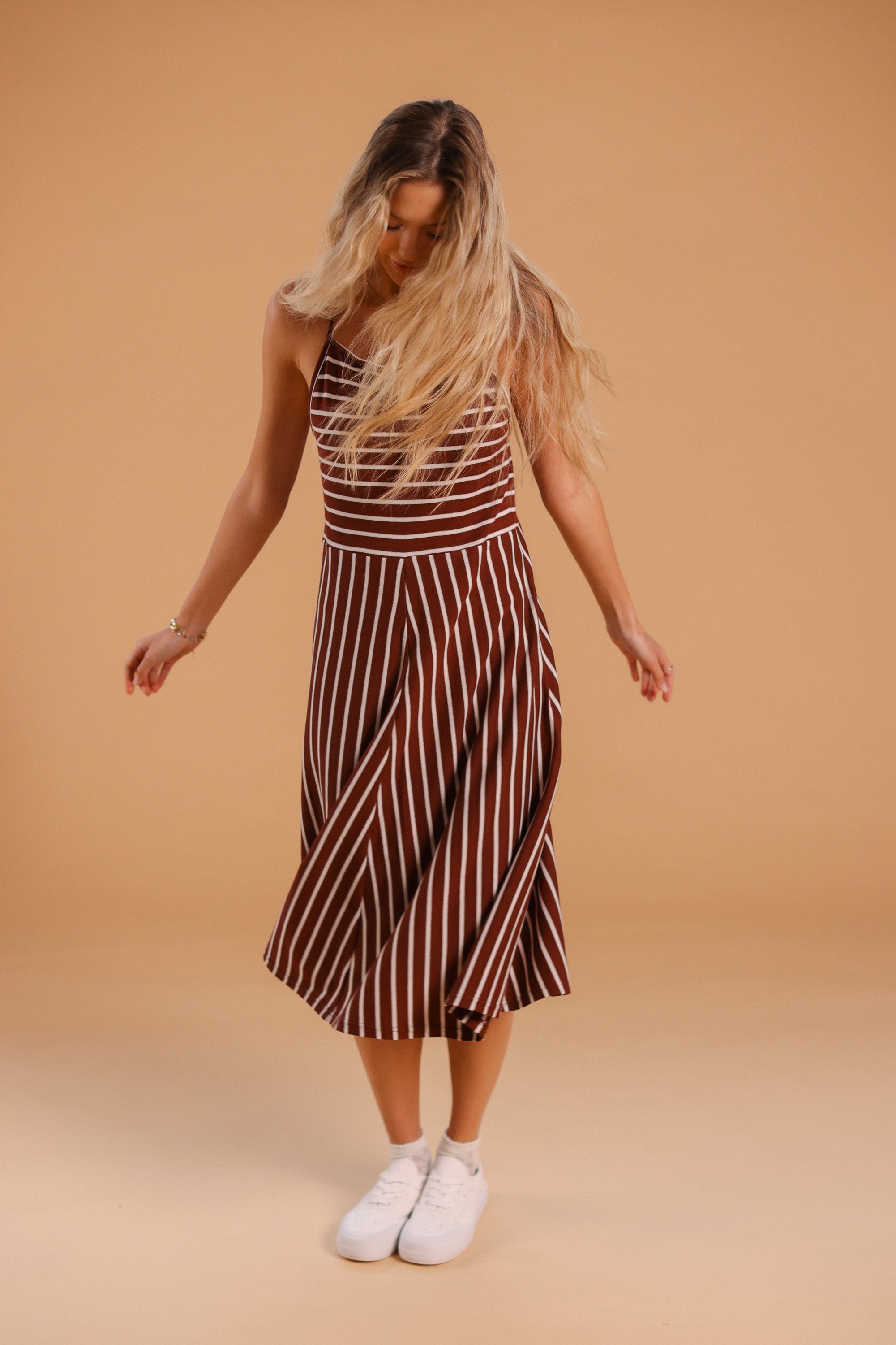 Dress Angie Maroon Stripes