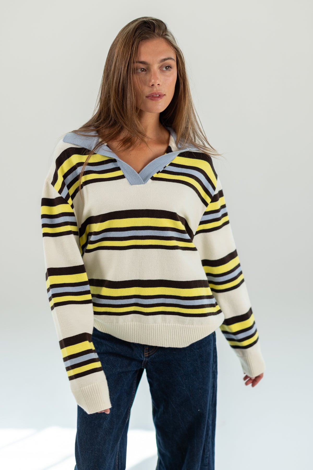 Knit Sweater Blance Stripes