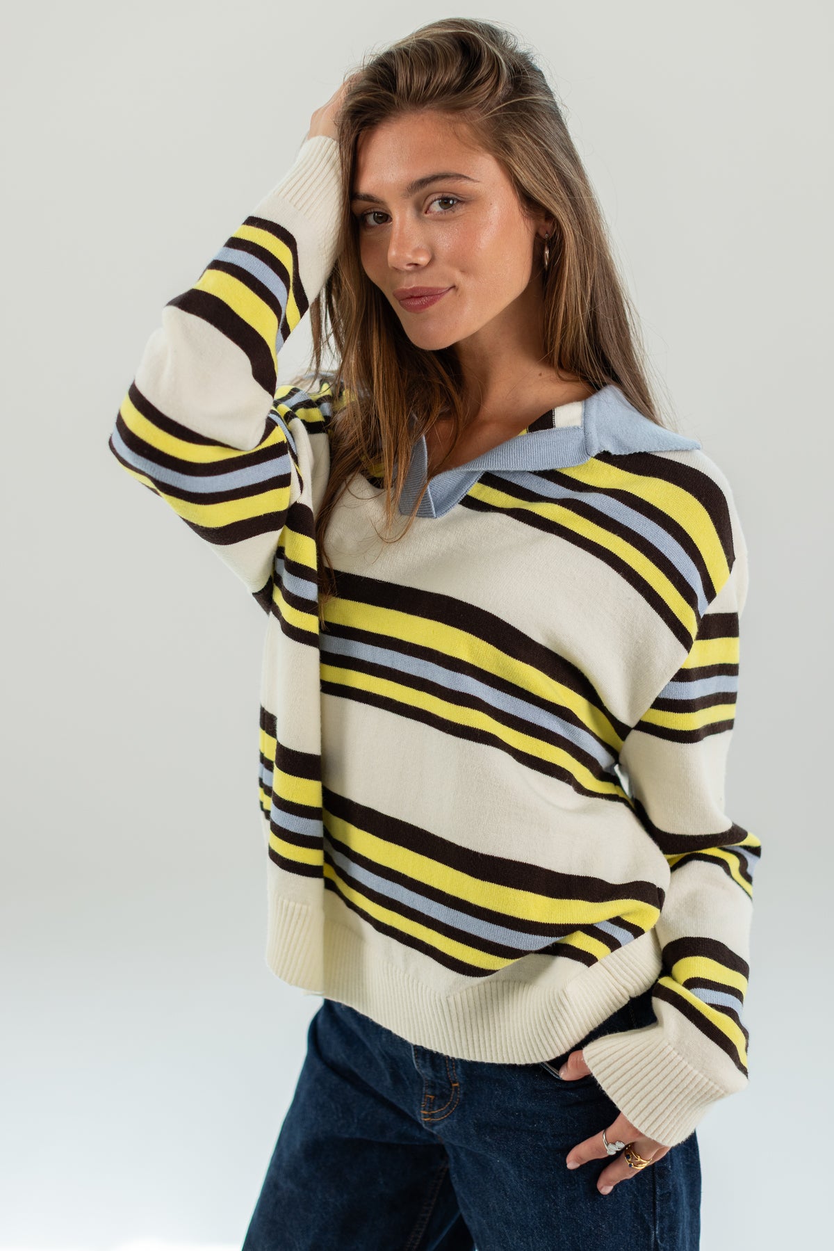 Knit Sweater Blance Stripes
