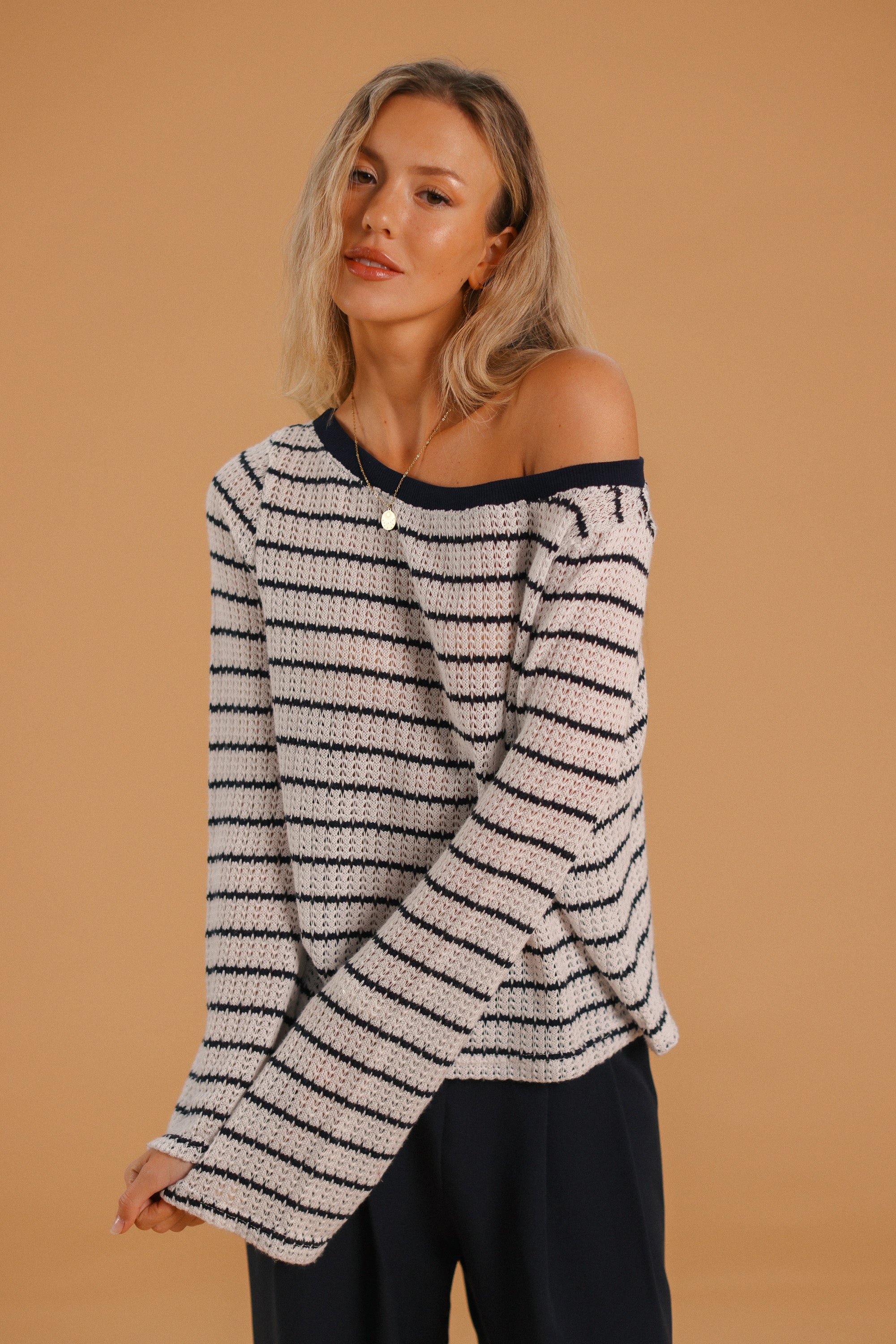 Knit Sweater Aurelie Navy Stripes