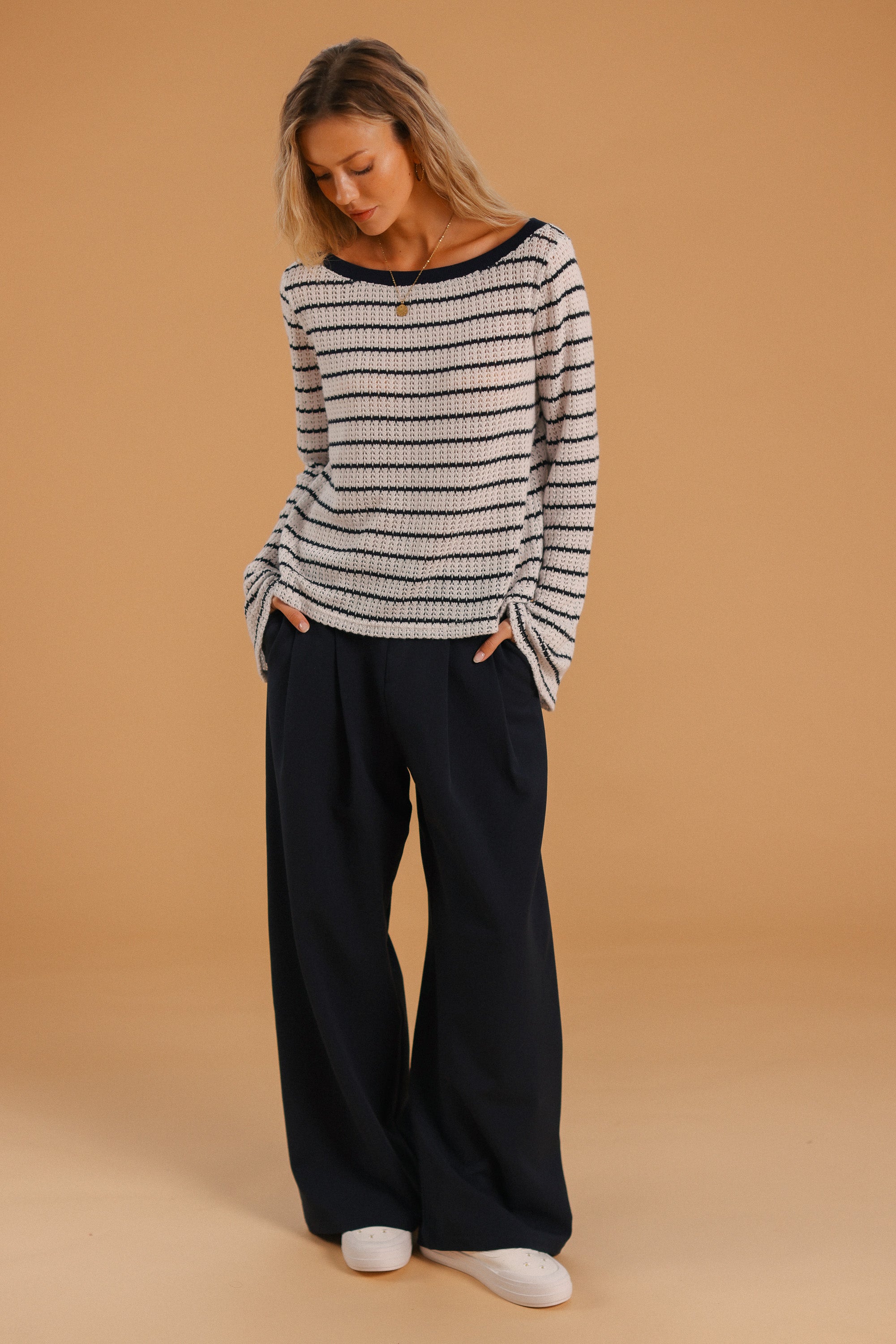 Knit Sweater Aurelie Navy Stripes