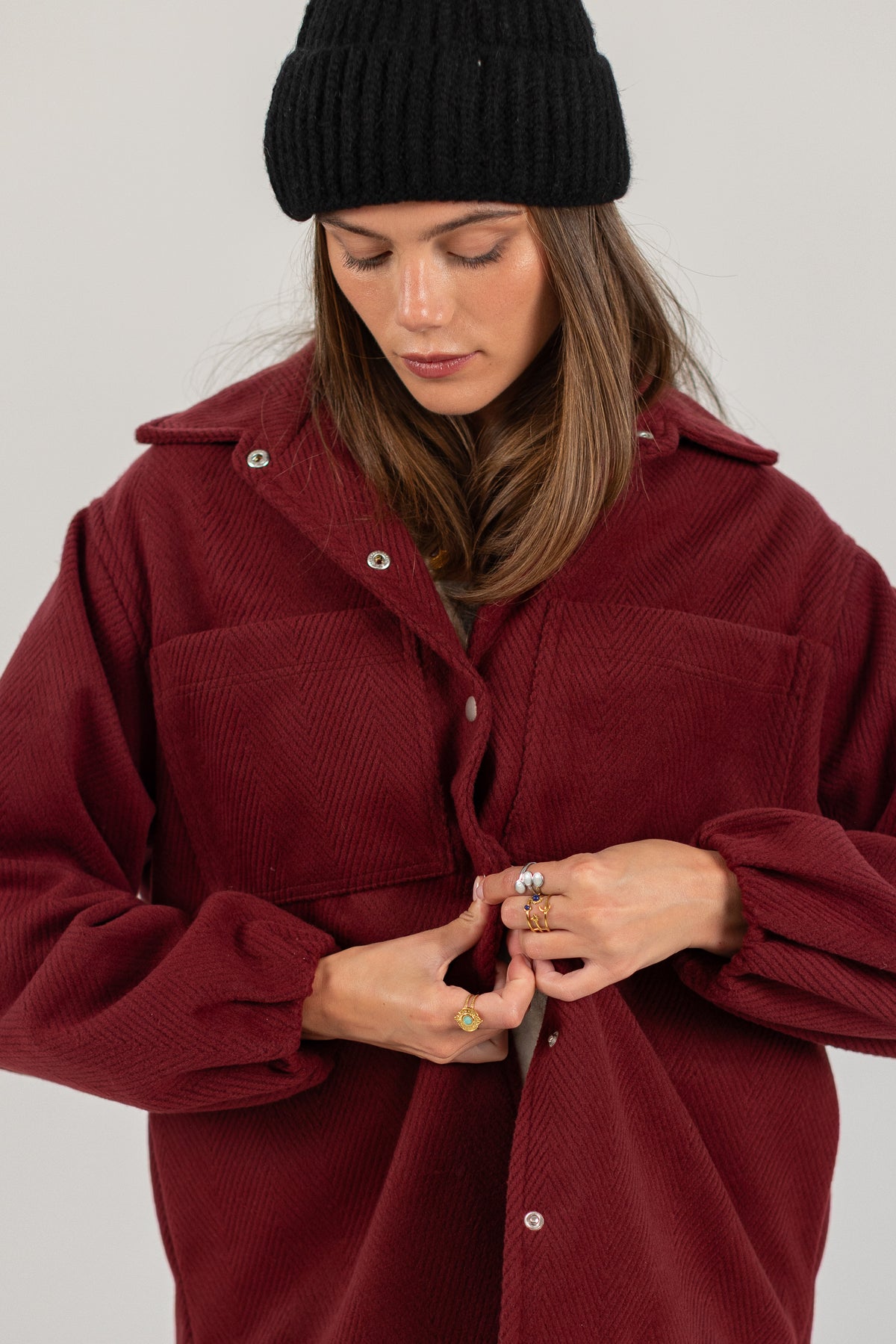 Jacket Kimi Burgundy Herringbone