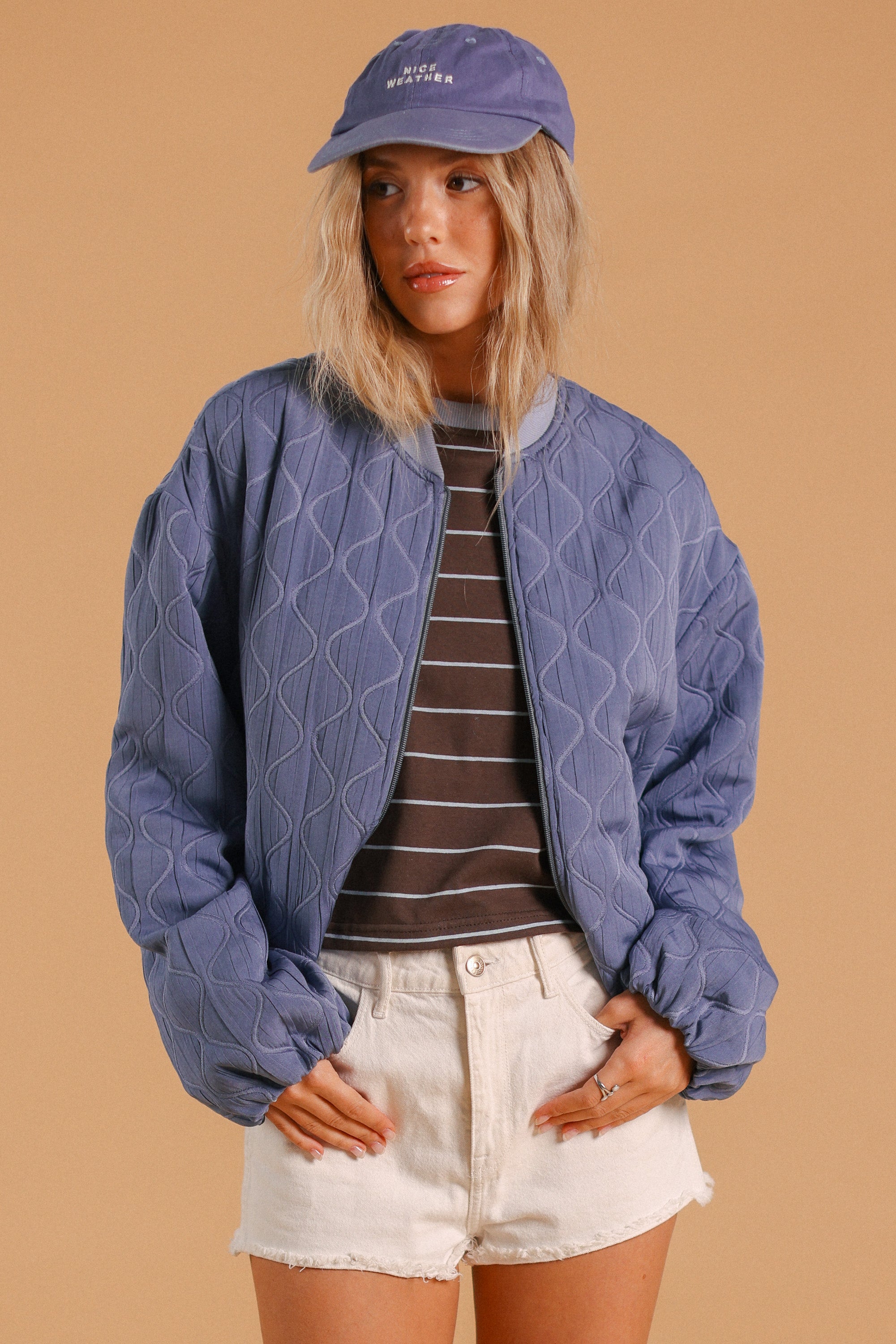 Bomber Jacket Jody Dusty Blue Floral