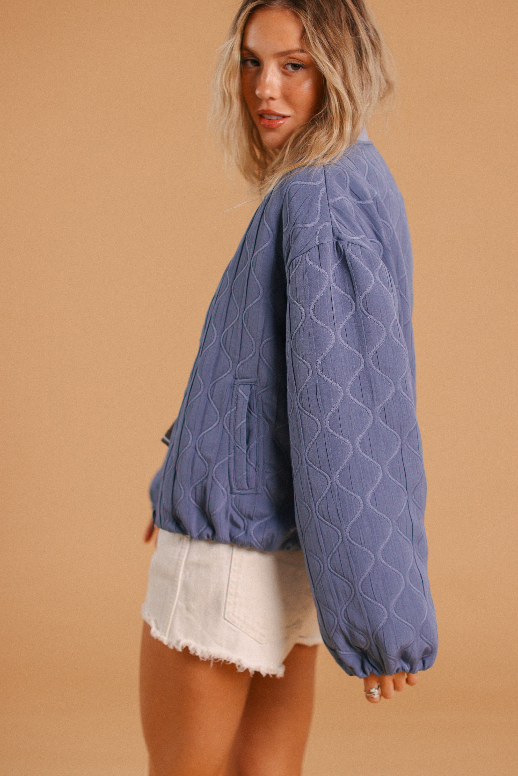 Bomber Jacket Jody Dusty Blue Floral