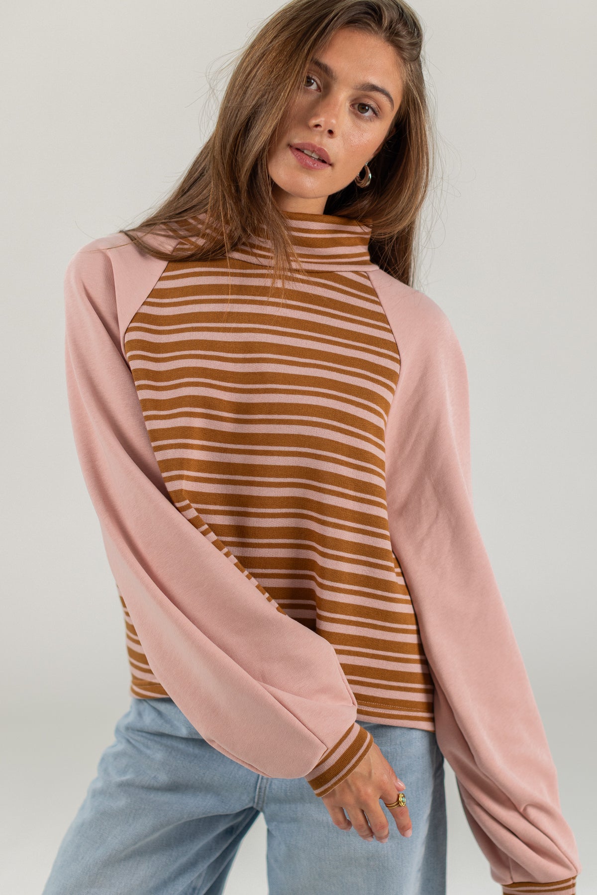 Sweater Lana Dusty Pink Stripes