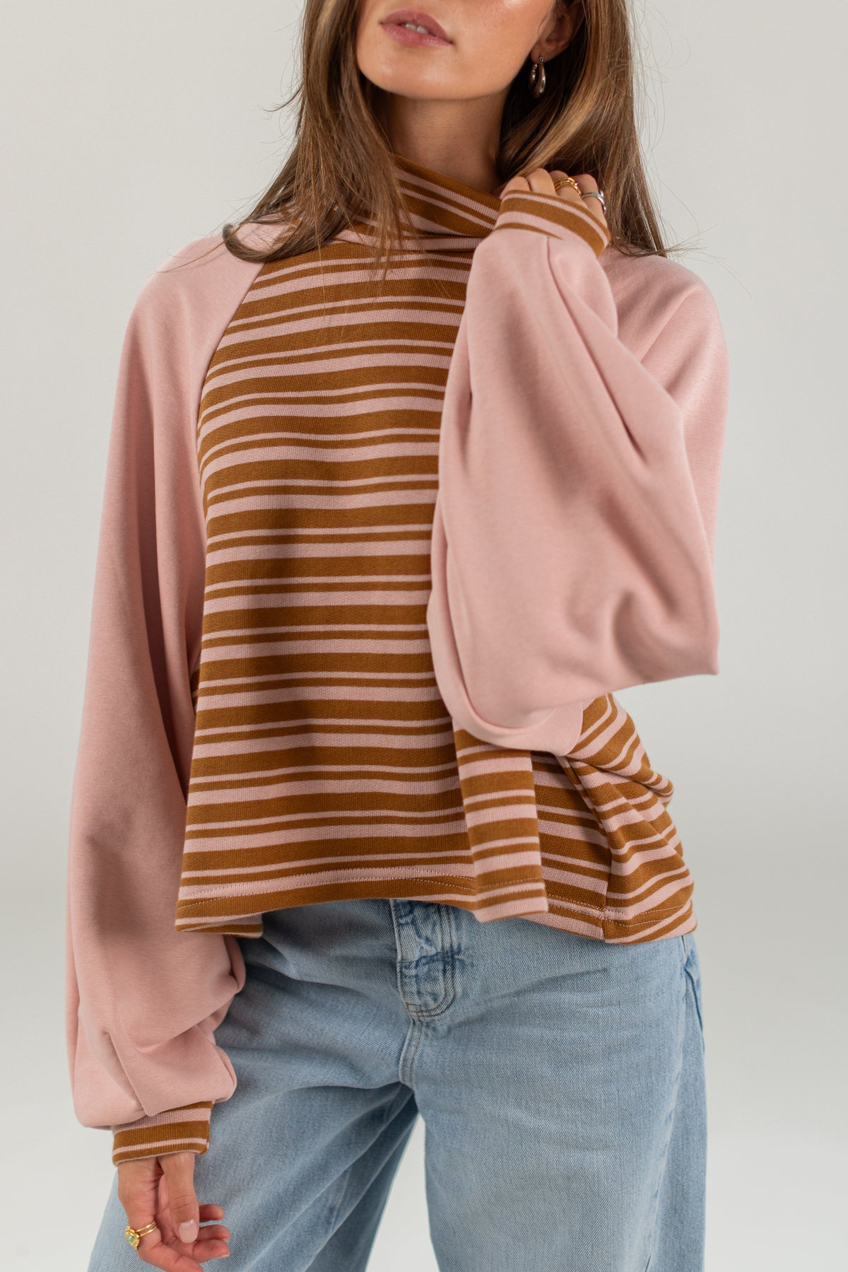 Sweater Lana Dusty Pink Stripes
