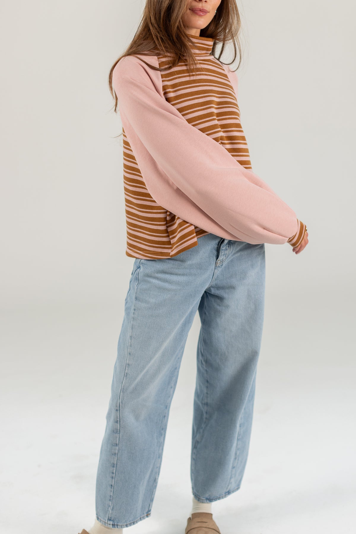 Sweater Lana Dusty Pink Stripes
