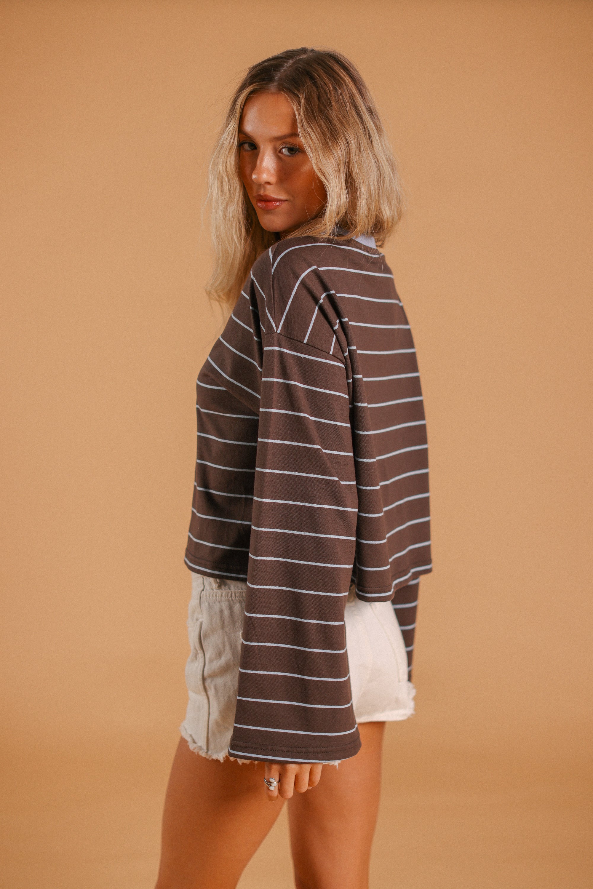 Top Verena Brown Stripes