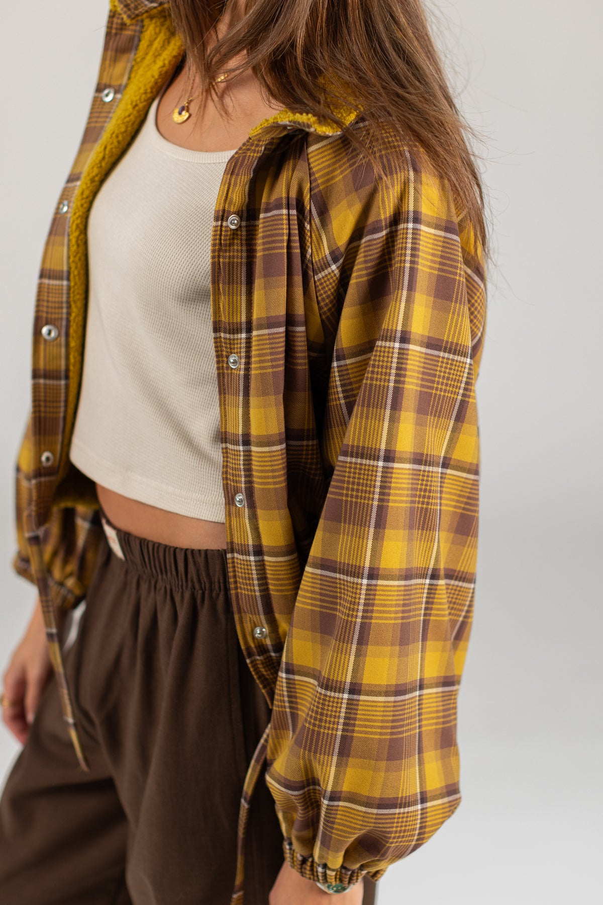 Bomber Jacket Cally Yellow Plaid