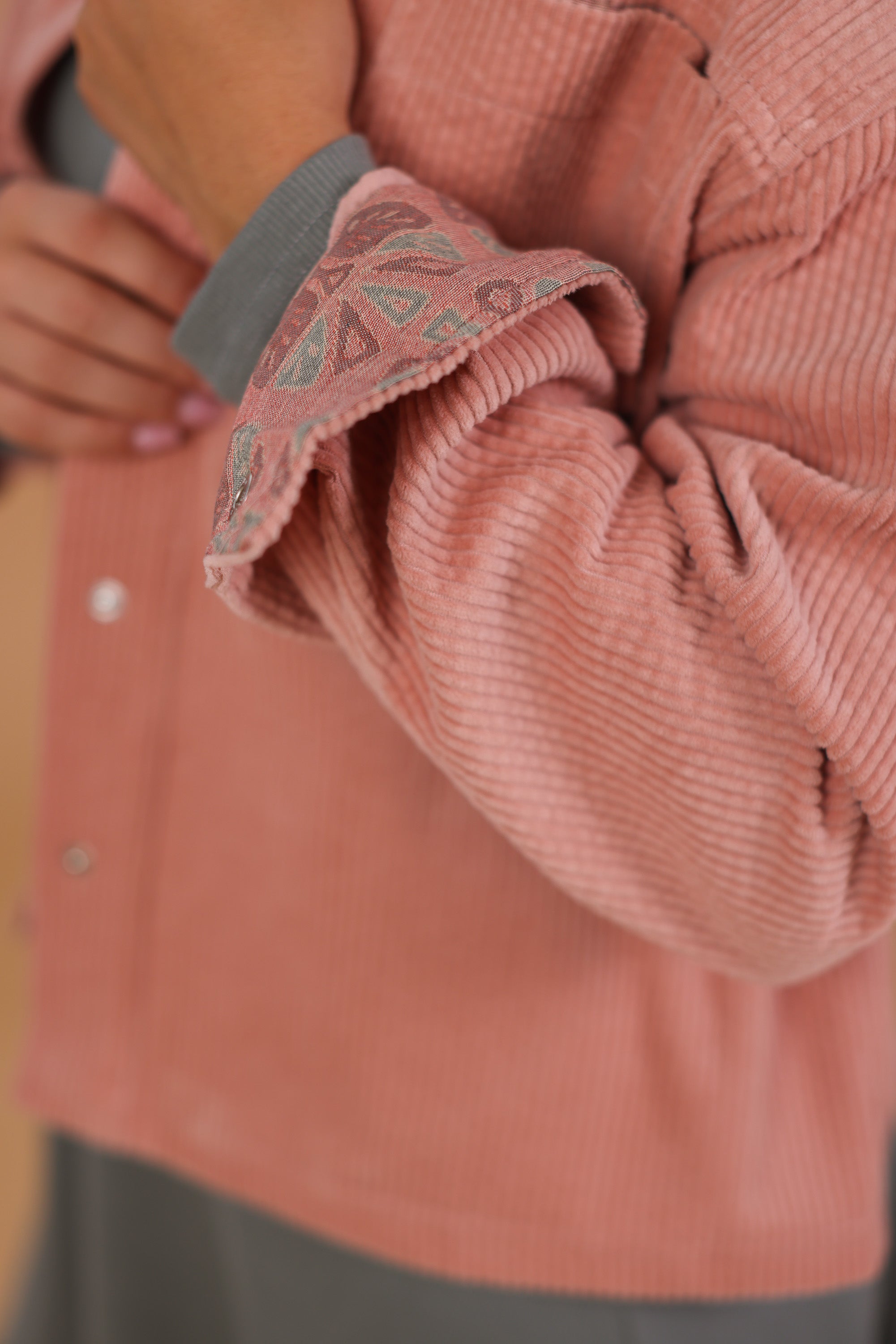 Jacket Calla Dusty Pink Leaves