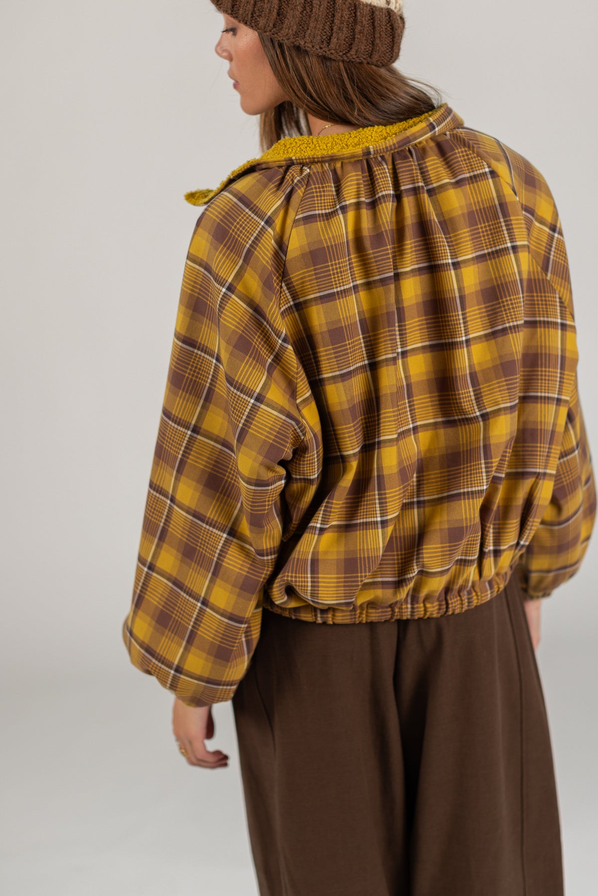 Bomber Jacket Cally Yellow Plaid