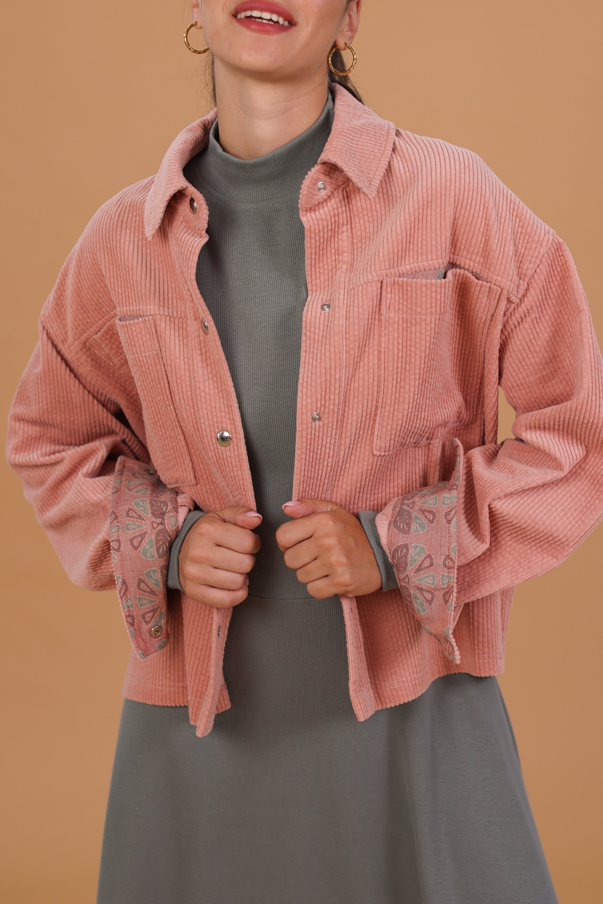 Jacket Calla Dusty Pink Leaves