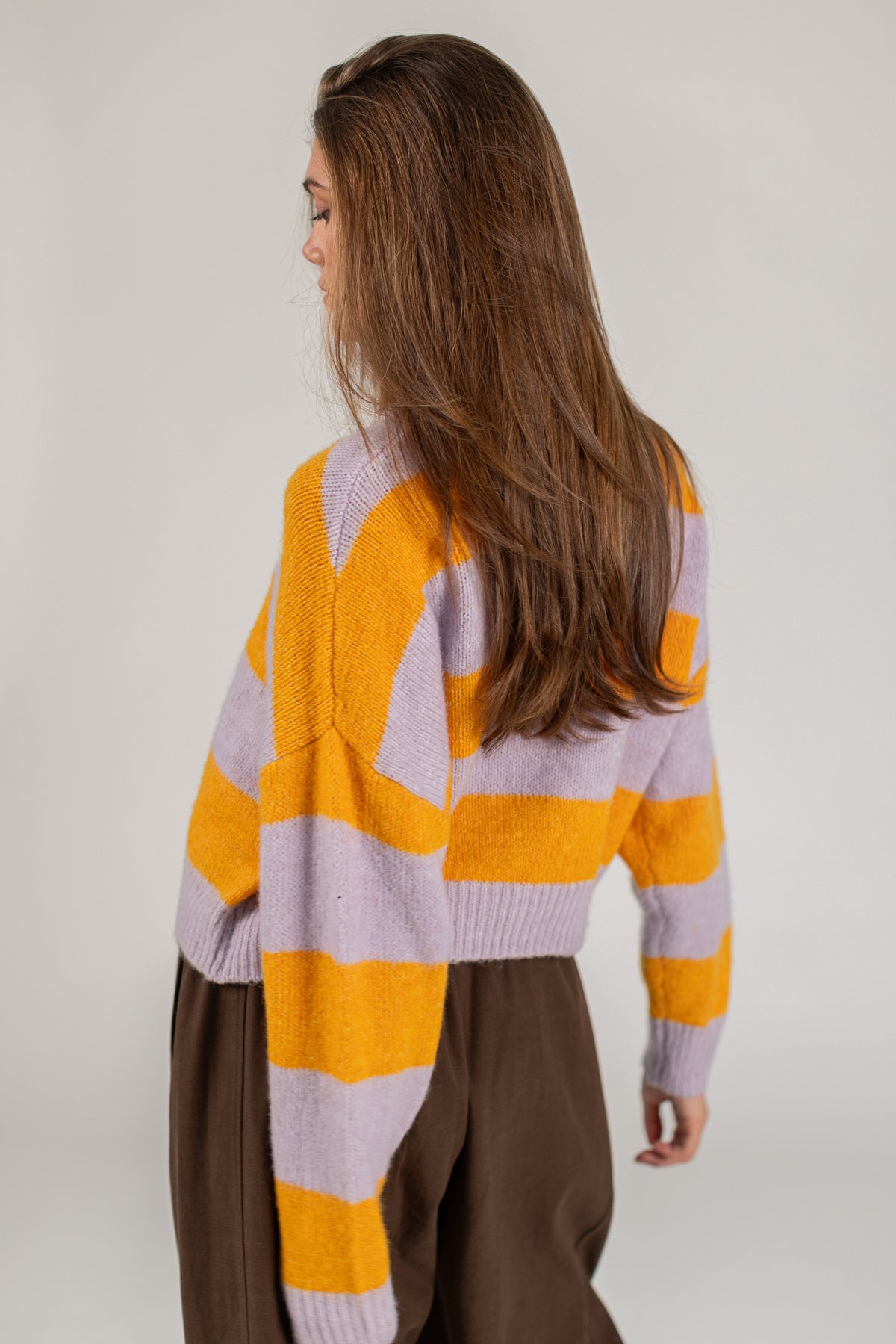 Knit Sweater Aletta Lilac Stripes
