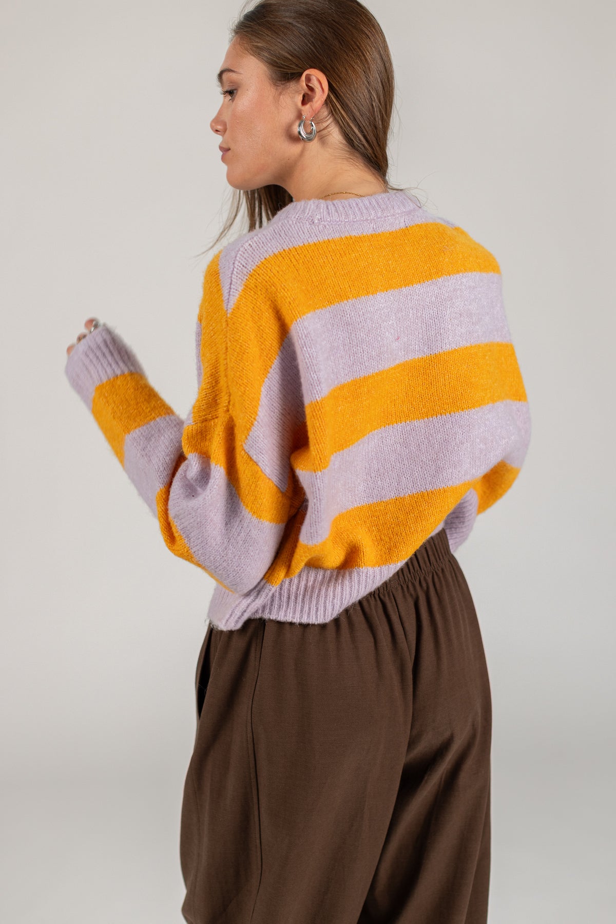 Knit Sweater Aletta Lilac Stripes