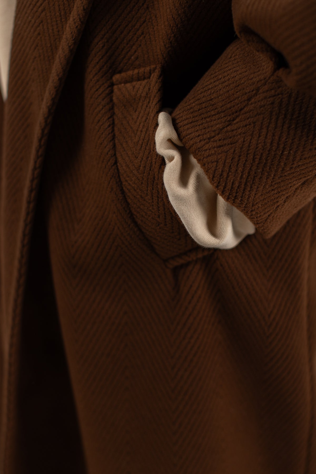 Coat Elaya Brown Herringbone
