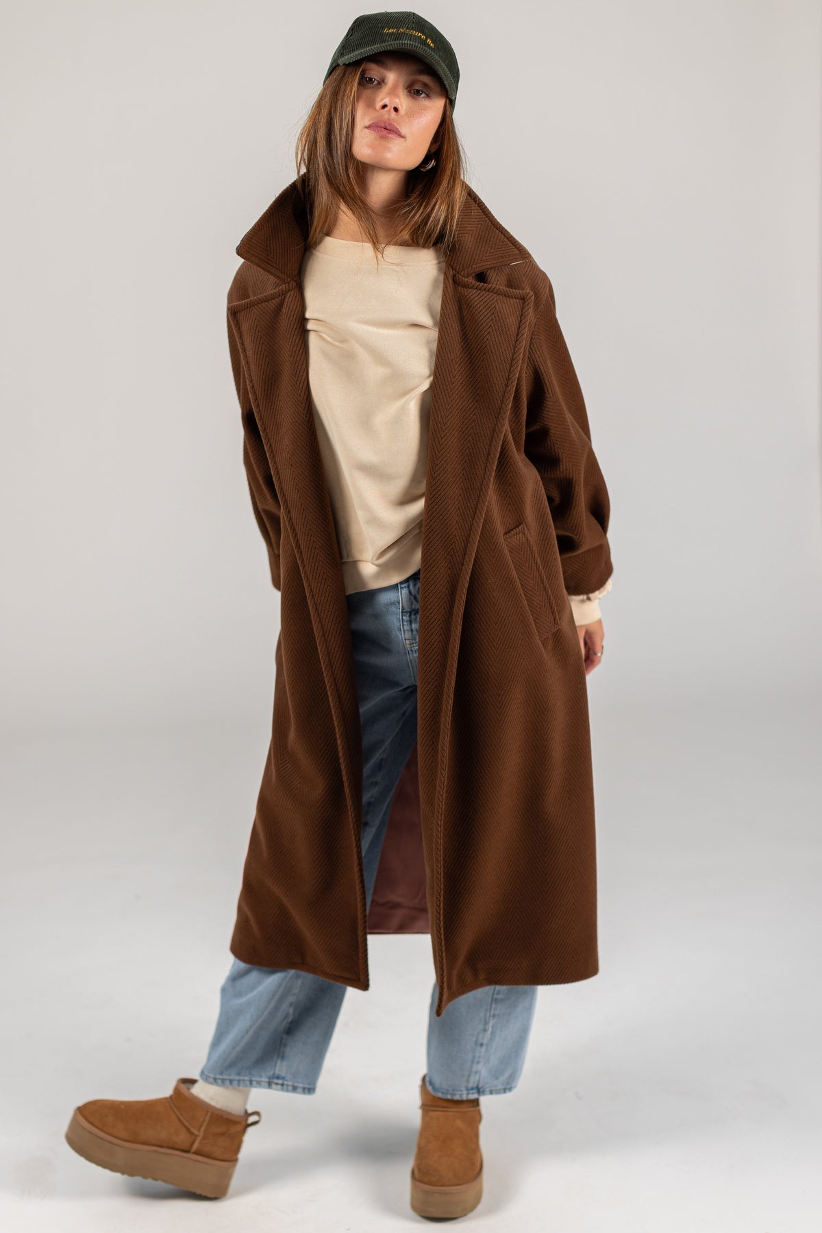 Coat Elaya Brown Herringbone