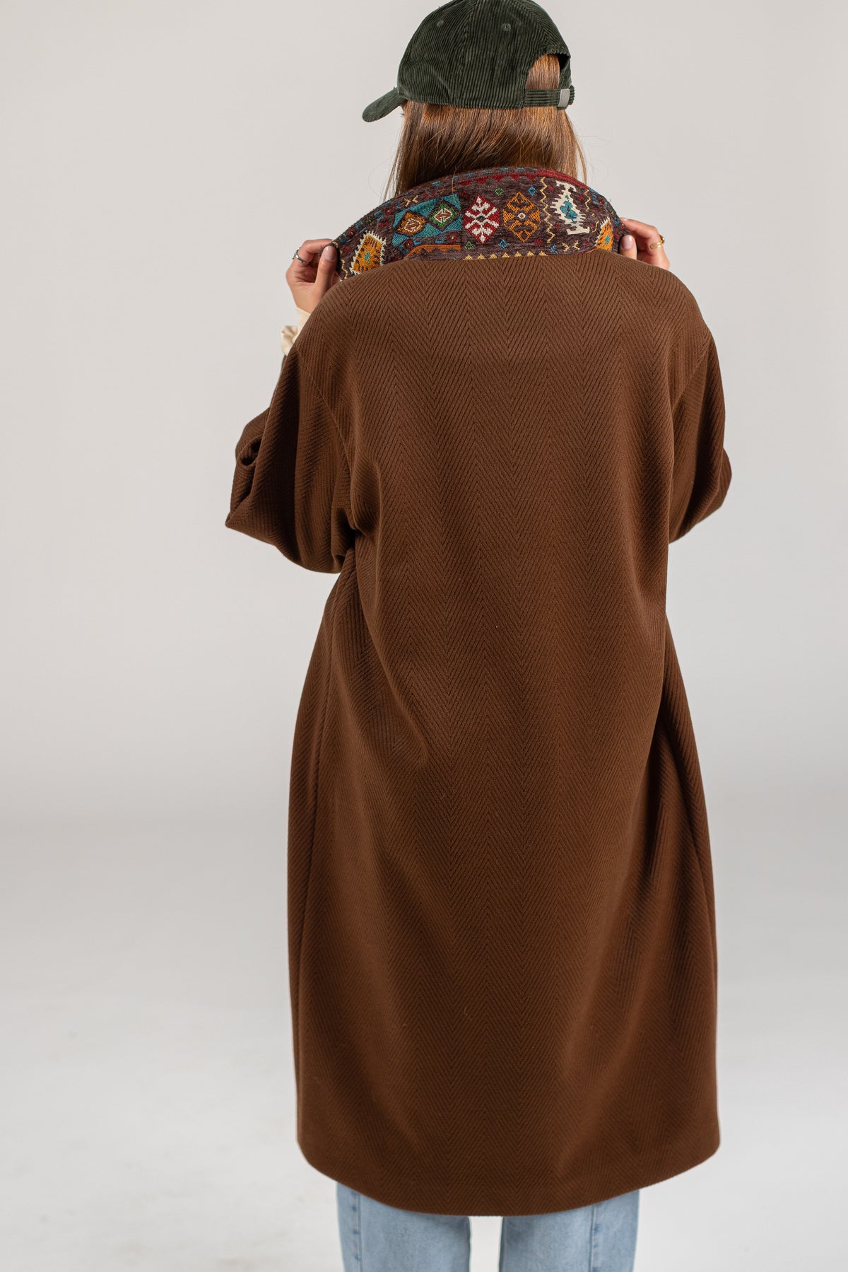 Coat Elaya Brown Herringbone
