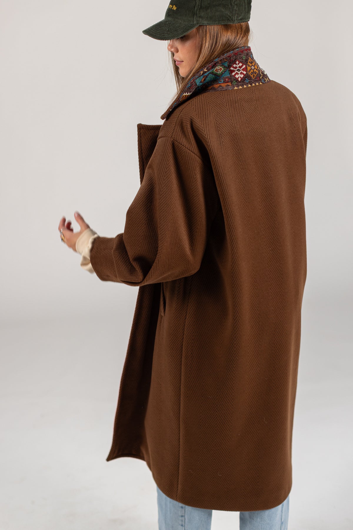 Coat Elaya Brown Herringbone