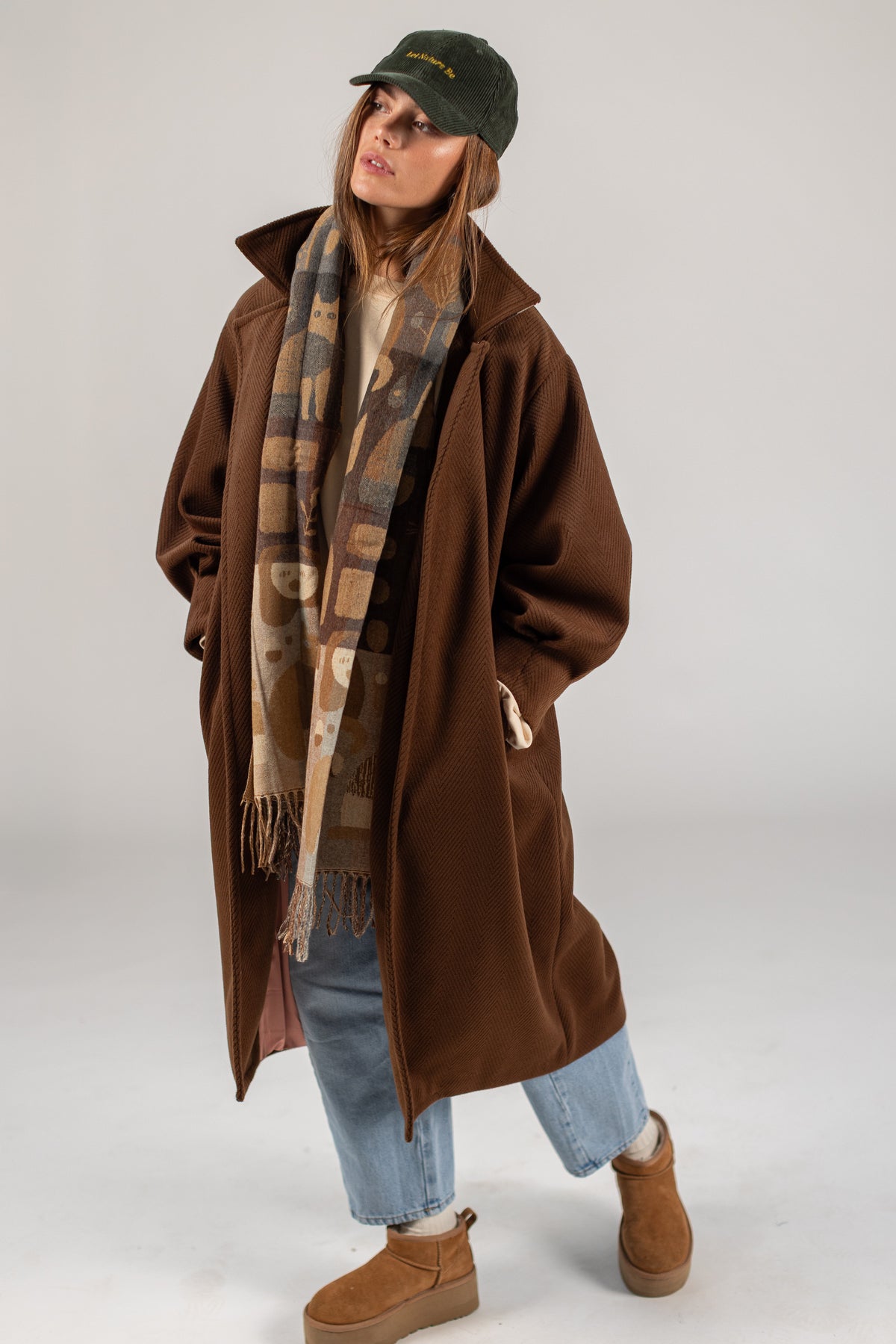 Coat Elaya Brown Herringbone