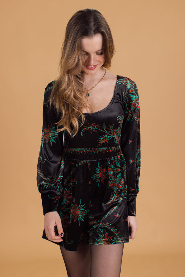 Playsuit Amelise Black Velvet