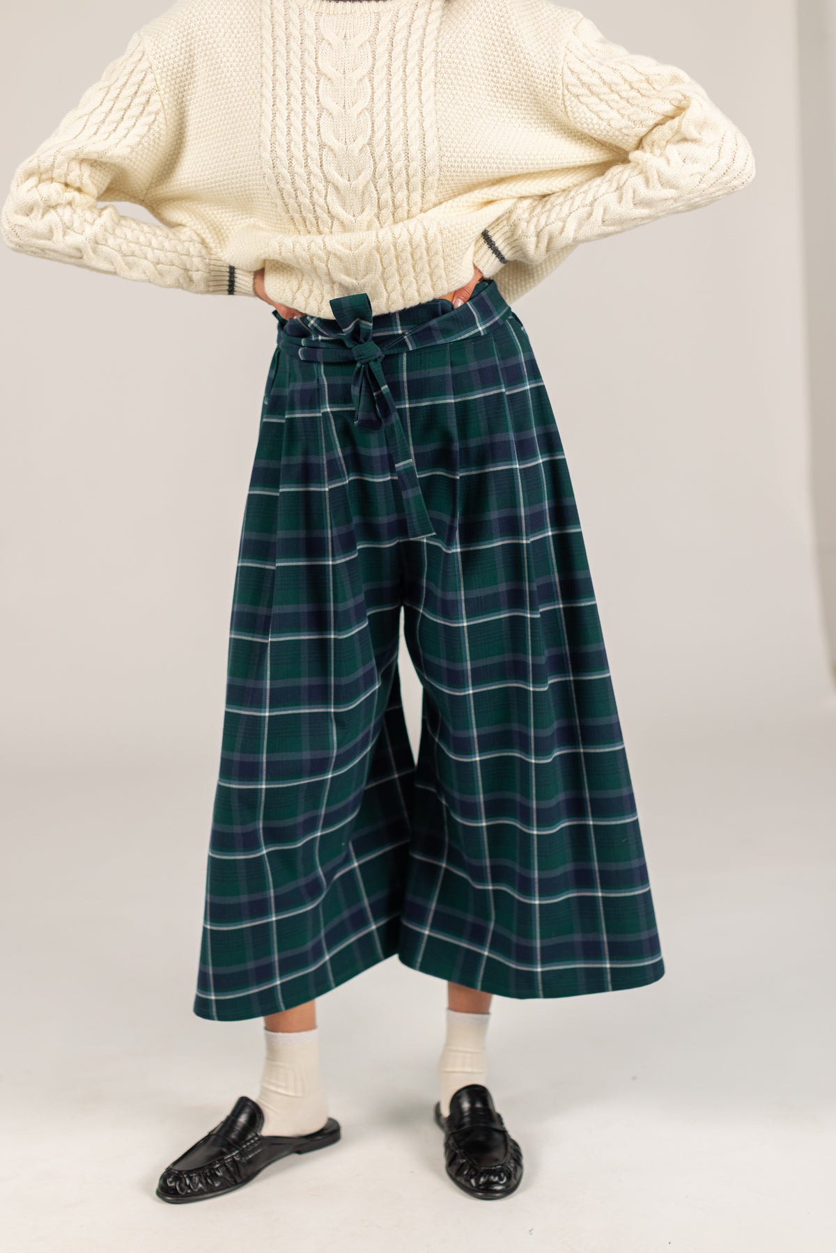 Jupe Culotte Vittoria Green Plaid