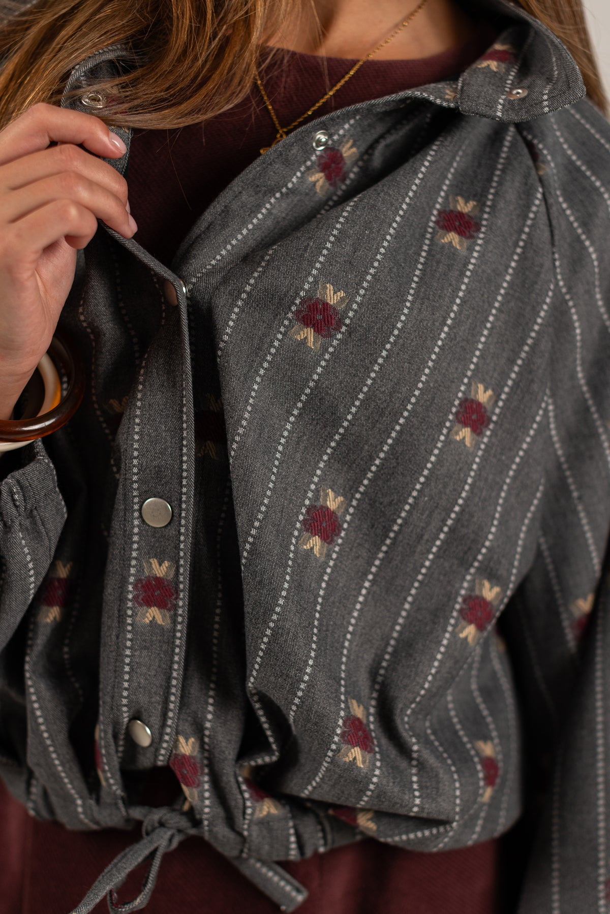 Bomber Jacket Noel Grey Pinstripes