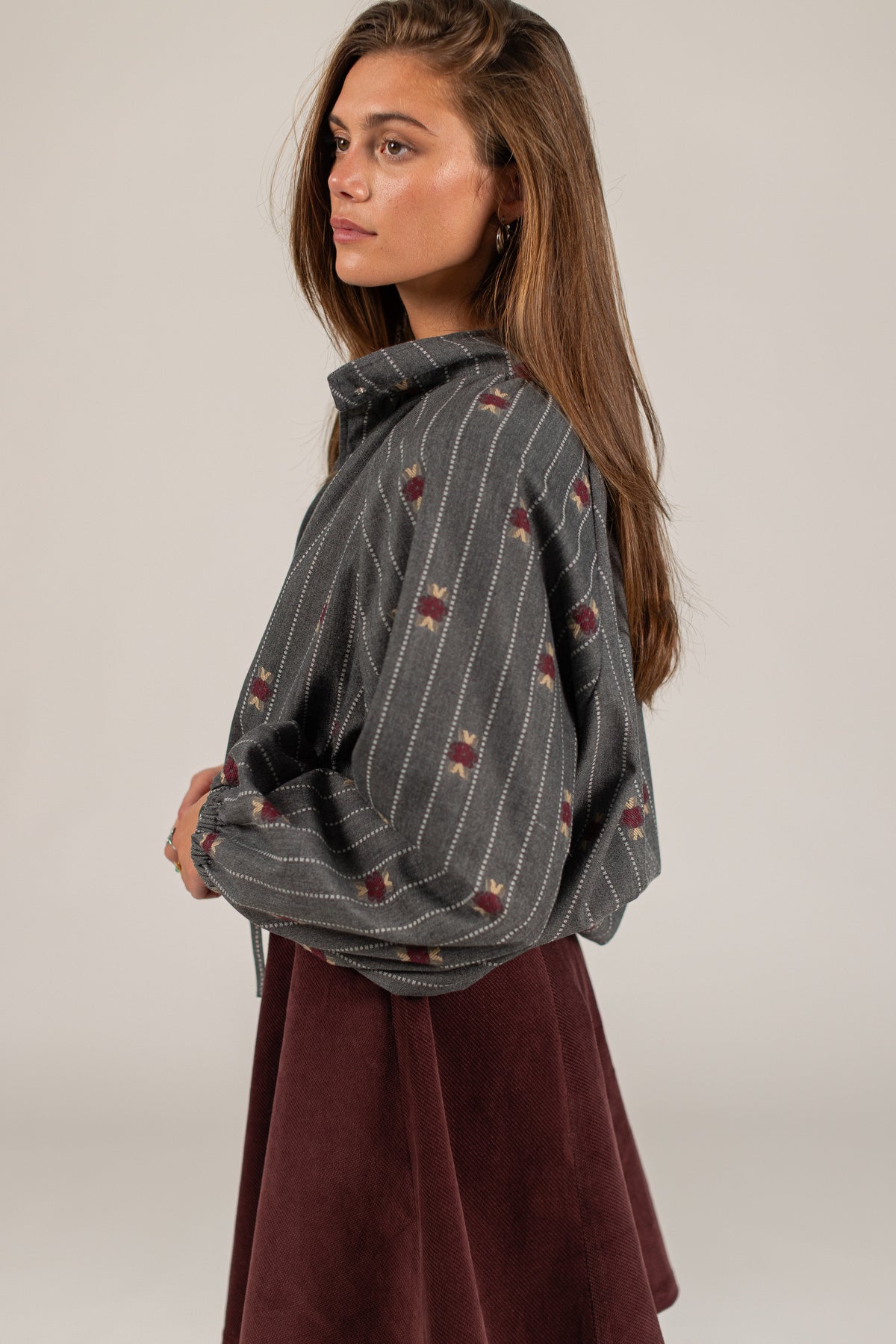 Bomber Jacket Noel Grey Pinstripes