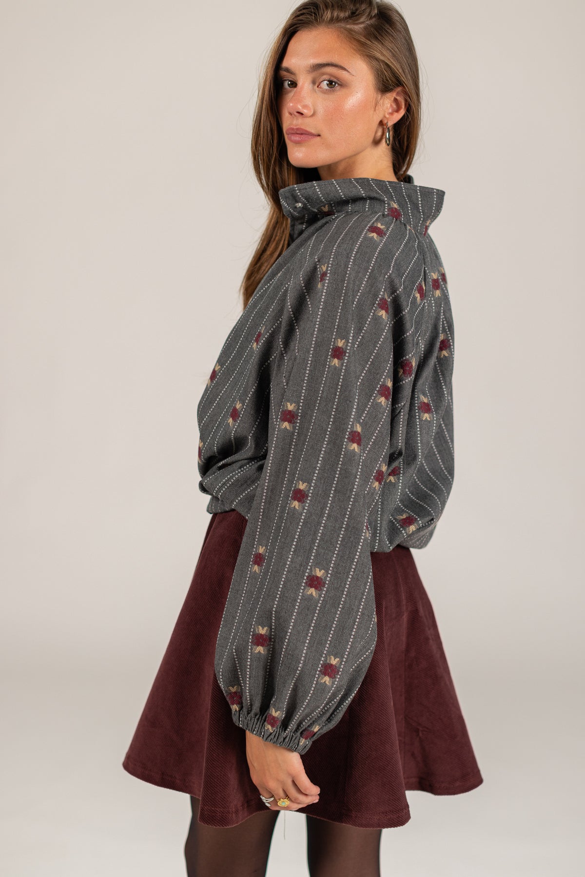 Bomber Jacket Noel Grey Pinstripes