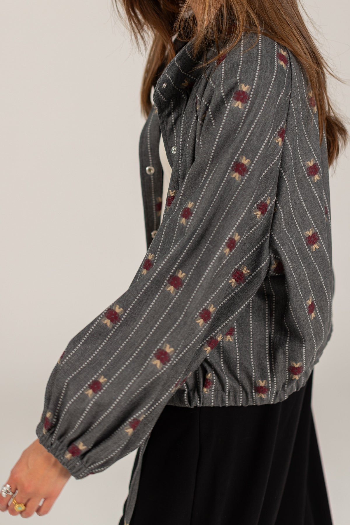 Bomber Jacket Noel Grey Pinstripes