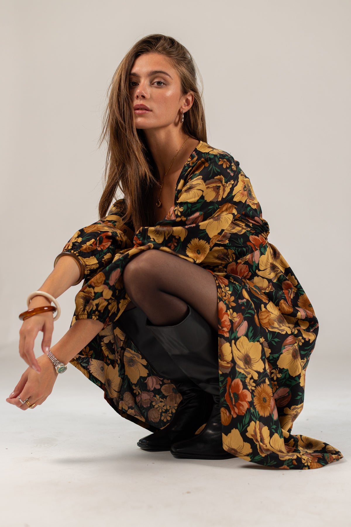 Dress Bronte Black Floral