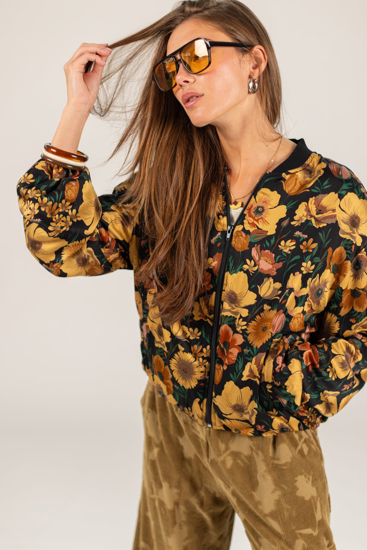 Bomber Jacket Jody Black Floral