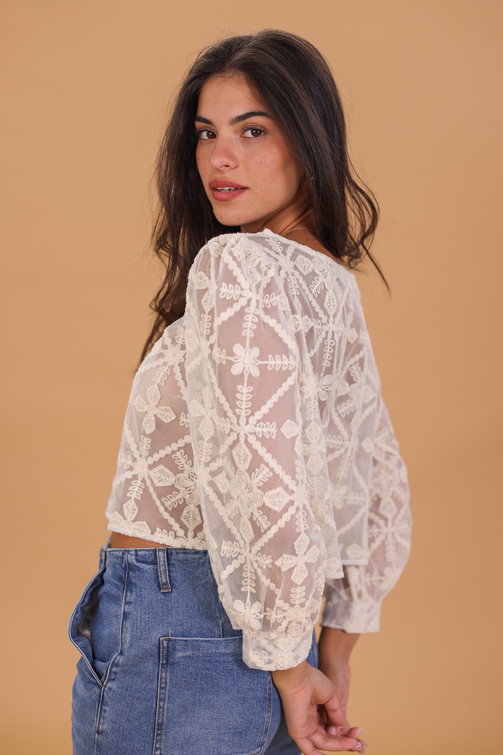 Top Idalia Creme Spitze