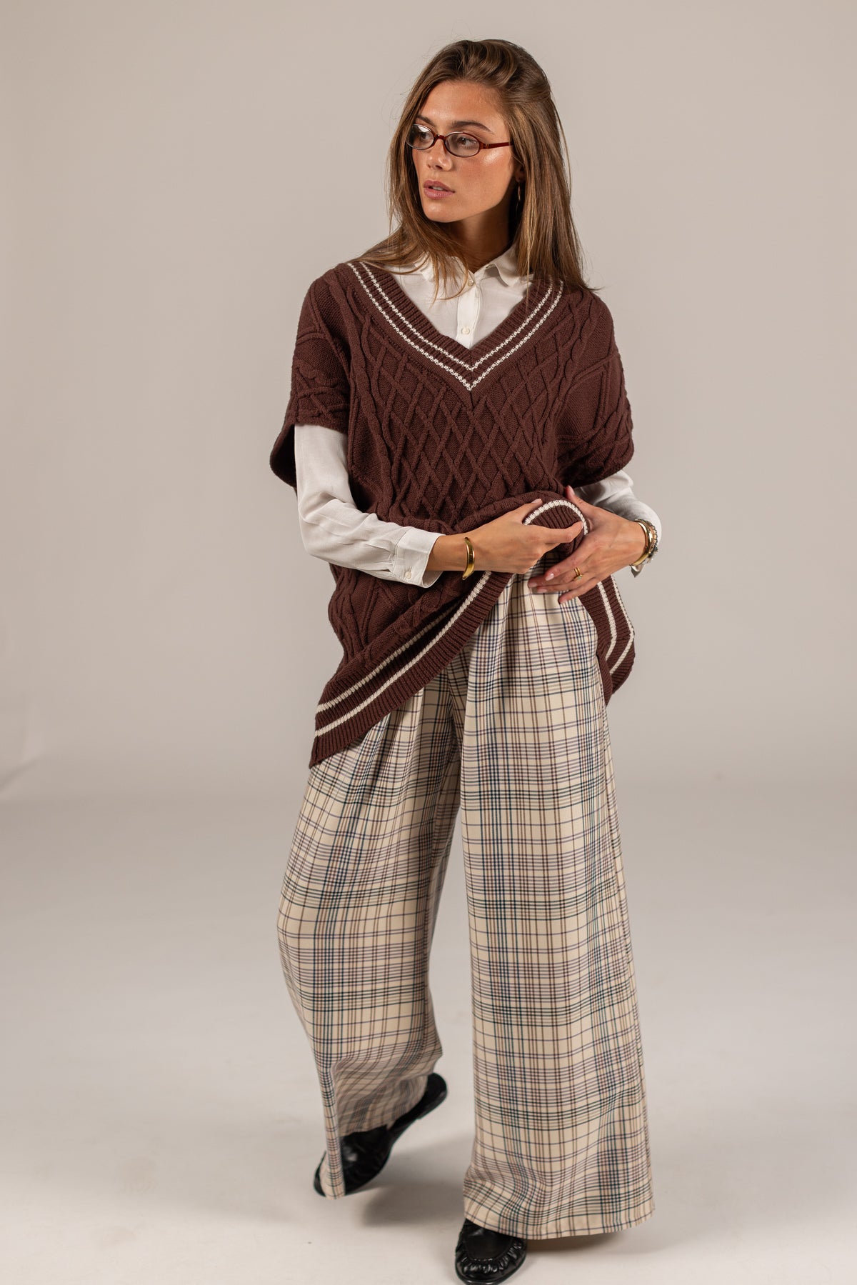 Knit Vest Mardi Brown