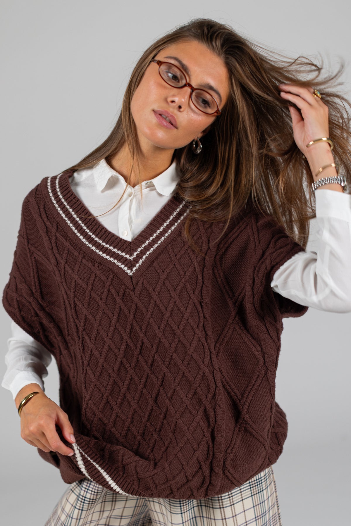 Knit Vest Mardi Brown