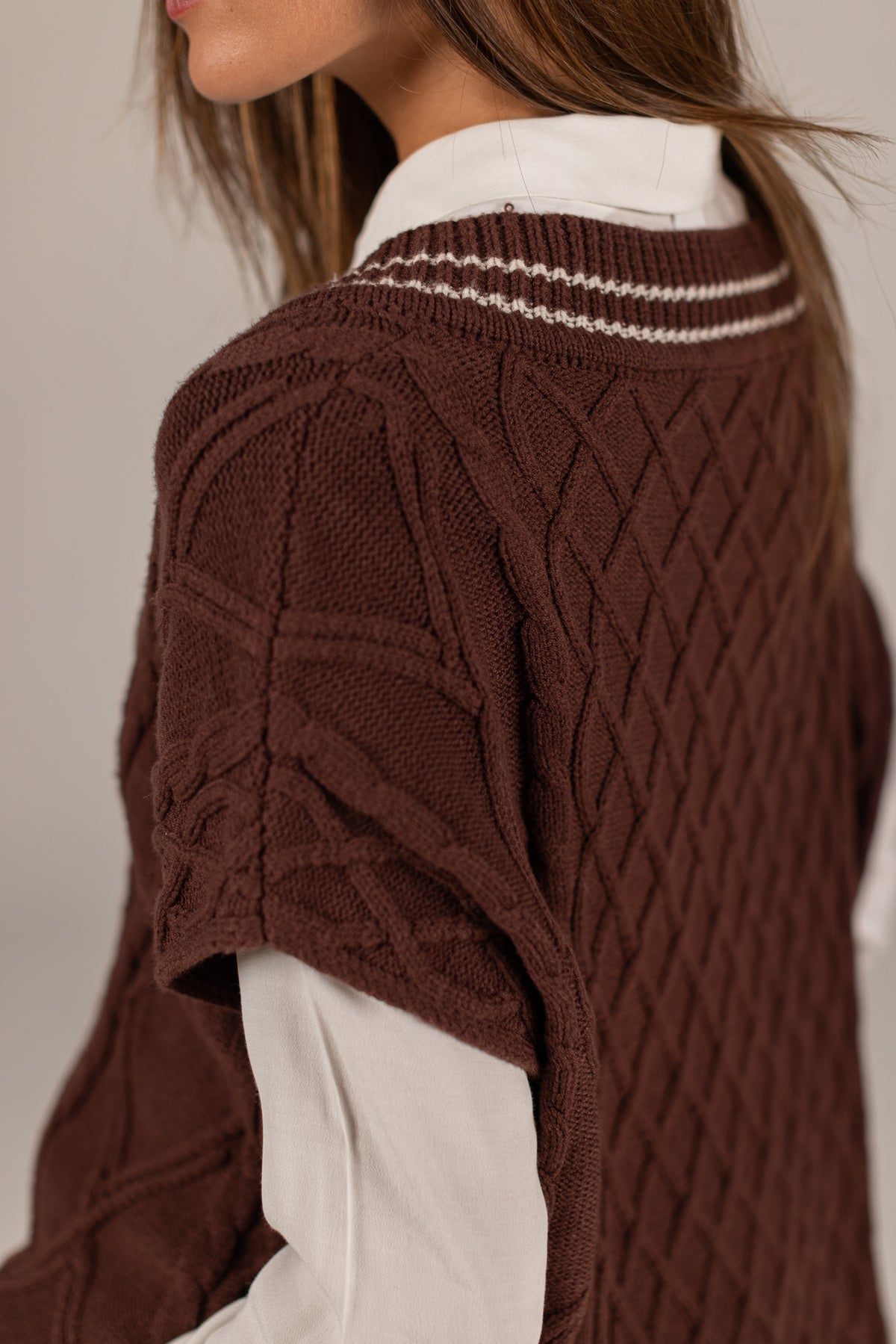 Knit Vest Mardi Brown