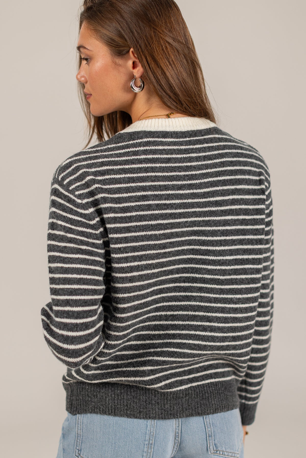 Knit Sweater Woldo Grey Stripes