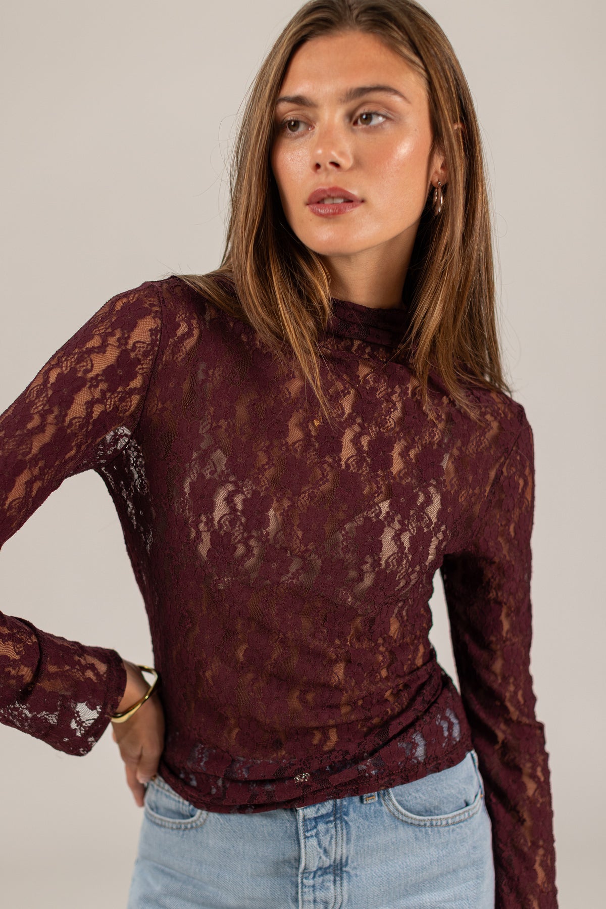 Top Billie Burgundy Lace