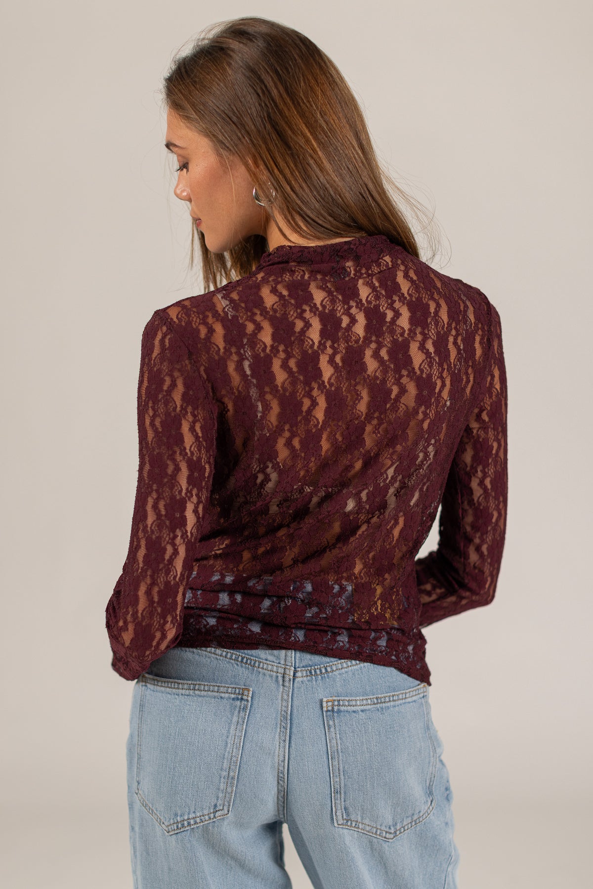 Top Billie Burgundy Lace