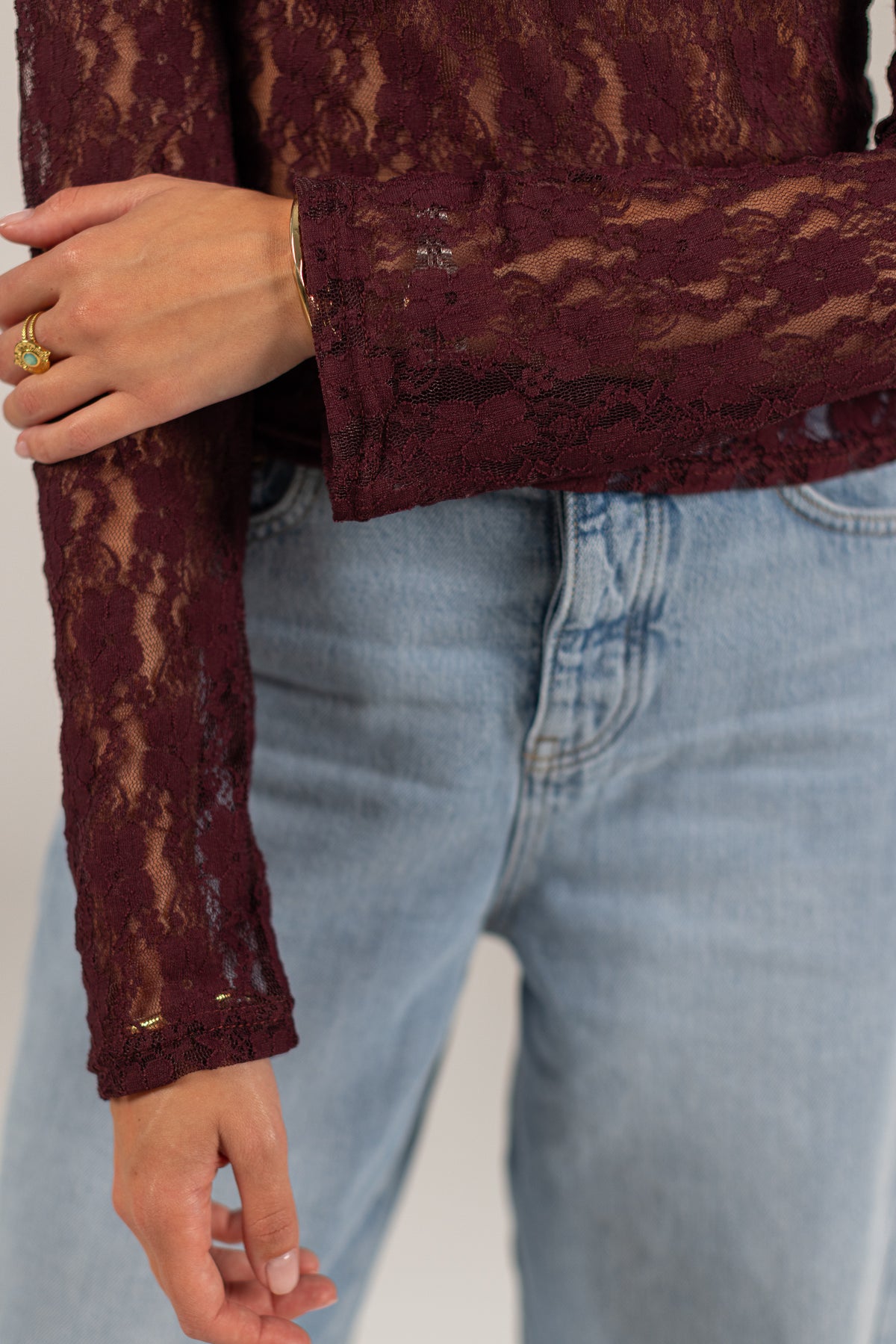 Top Billie Burgundy Lace
