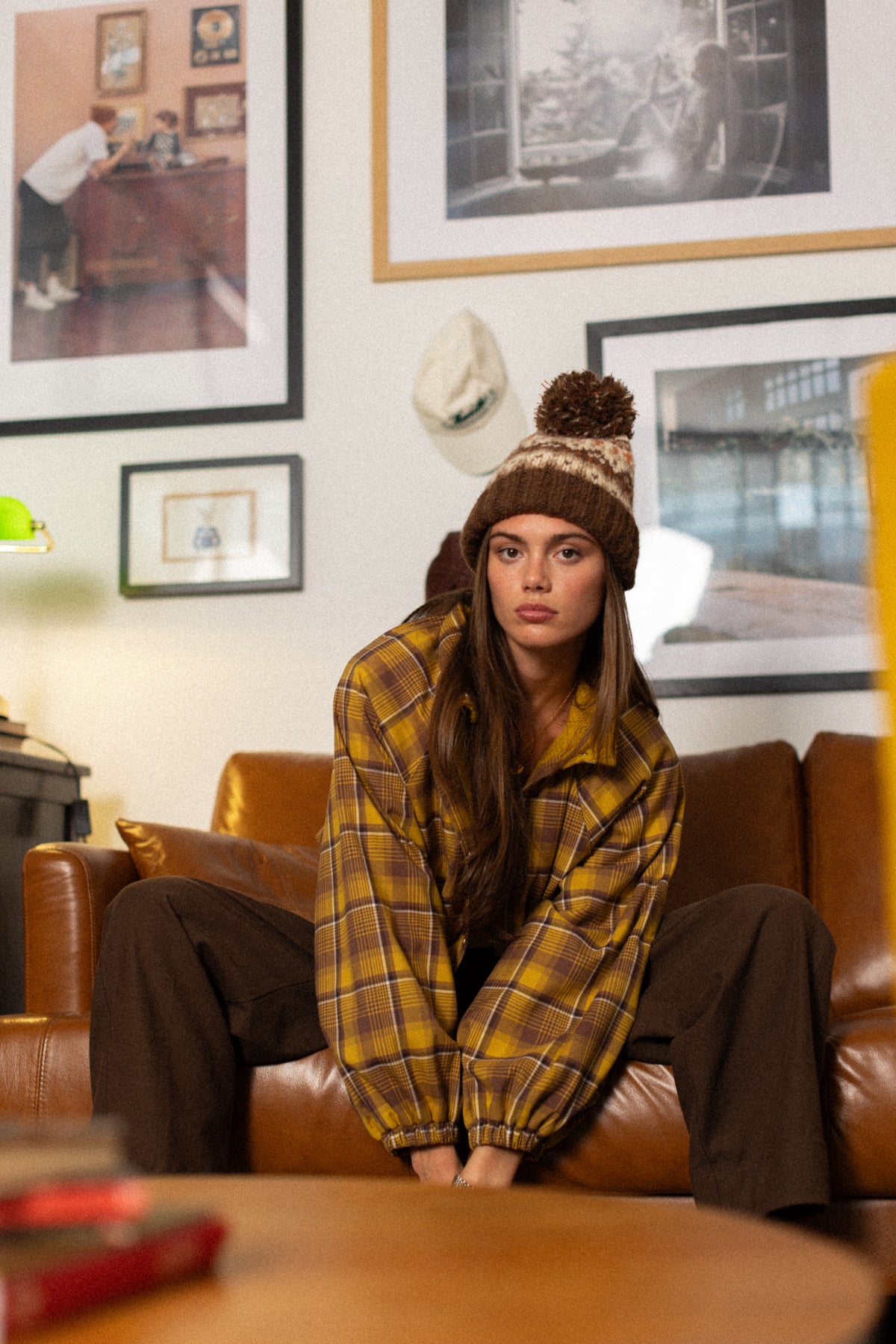 Bomber Jacket Cally Yellow Plaid
