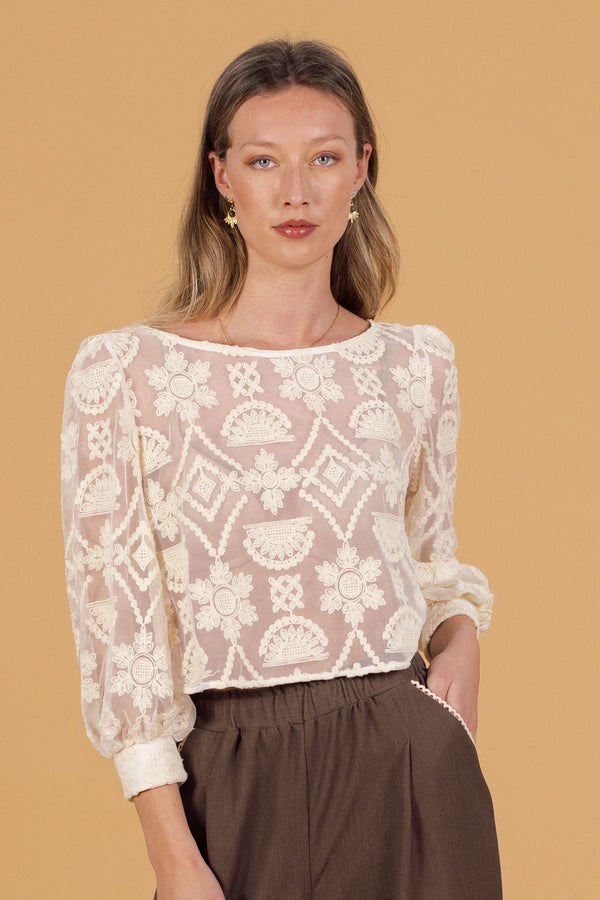 Top Idalia Cream Lace