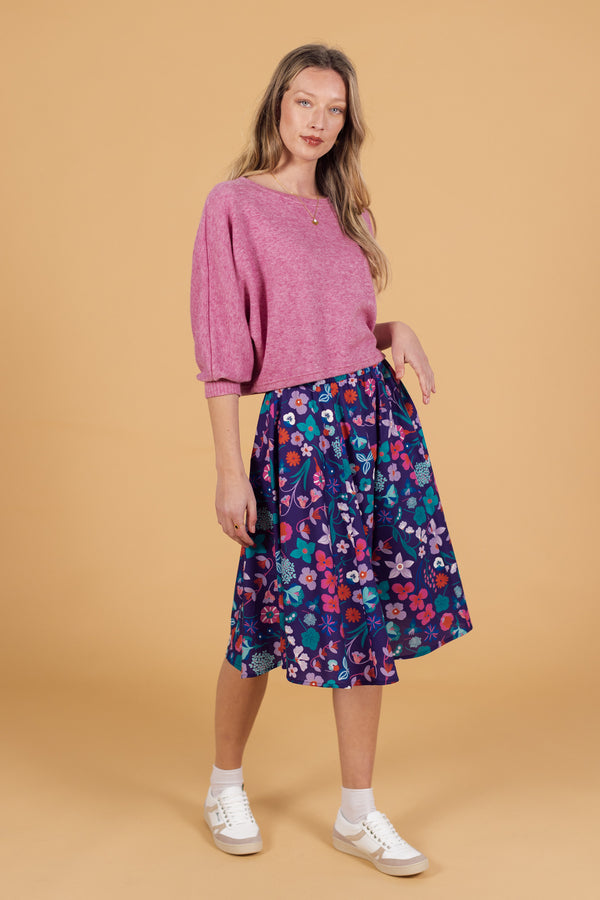 Skirt Mireille Purple Floral