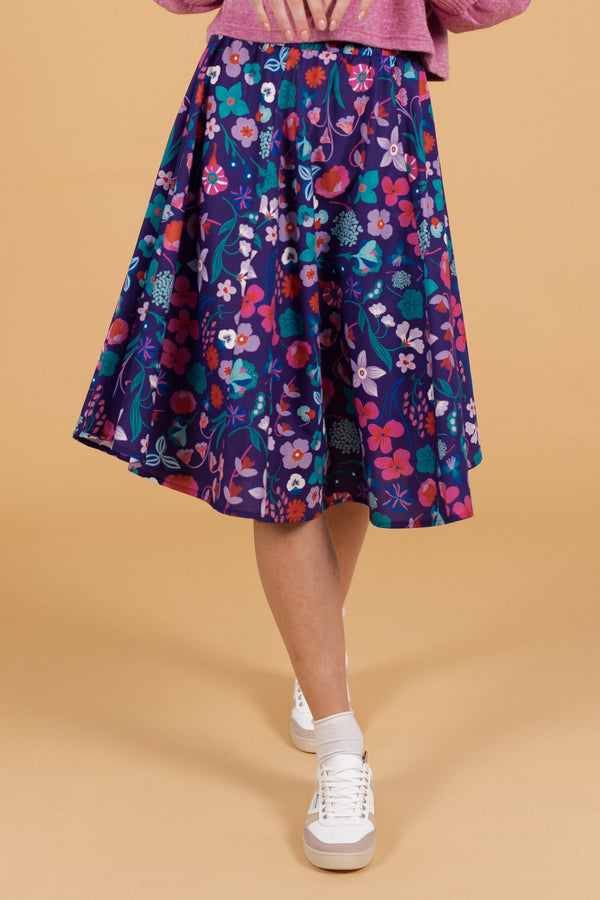 Skirt Mireille Purple Floral