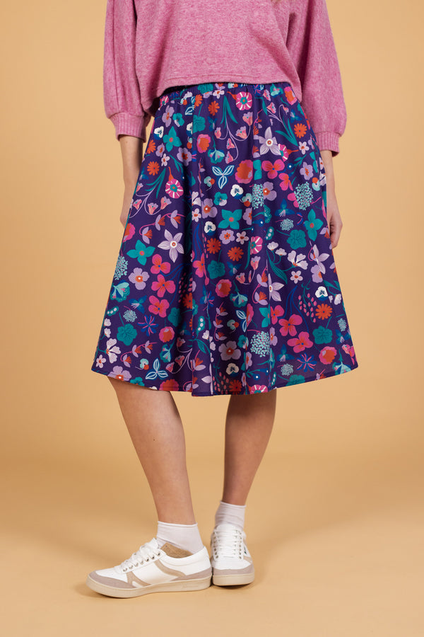 Skirt Mireille Purple Floral