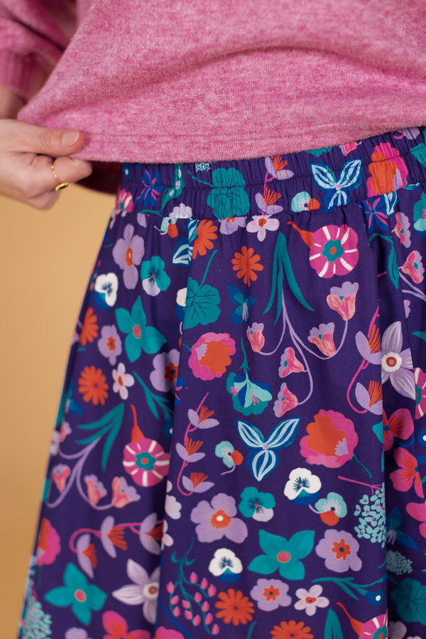 Skirt Mireille Purple Floral