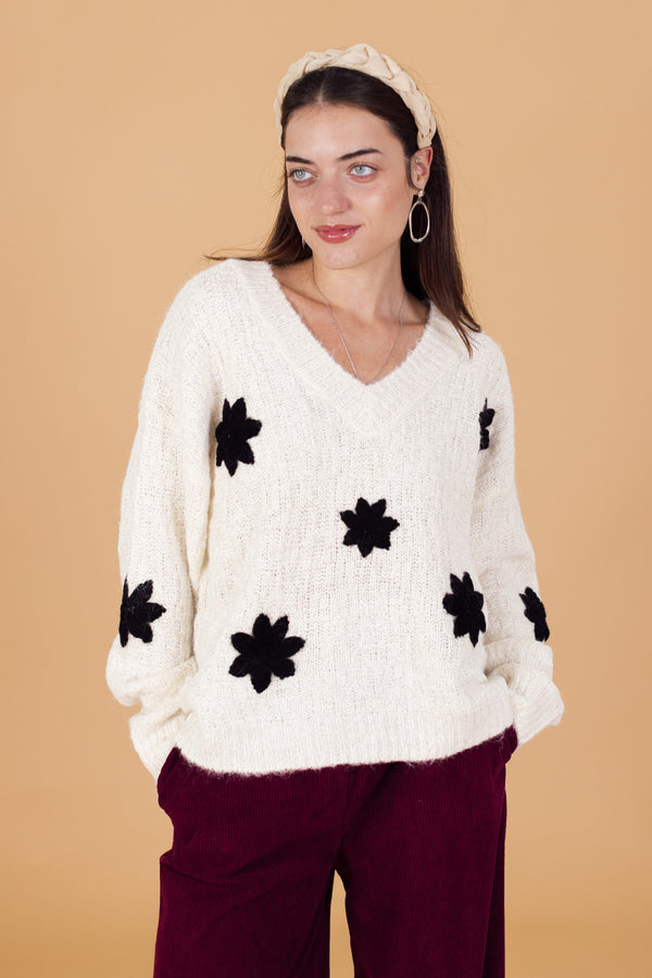 Knit Sweater Zinnia White