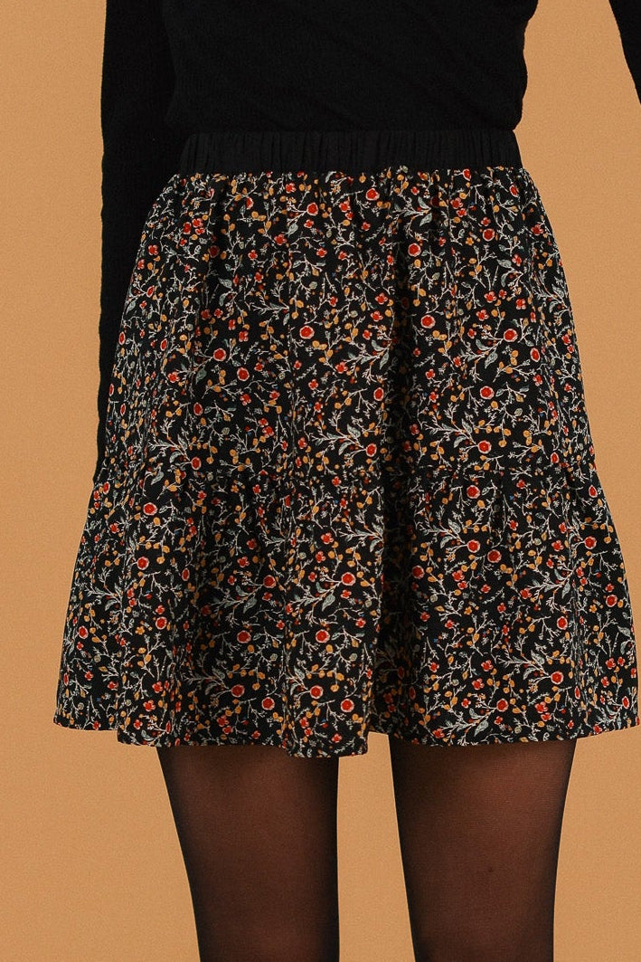 Skirt Eren Black Floral